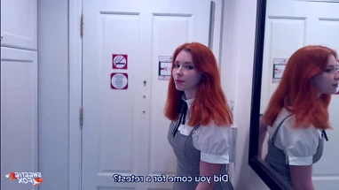 Passionate Fucking with Redhead Student and Cum On Face