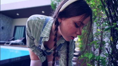 Sexy Gardener Gets Fucked Hard in the Garden by the Boss